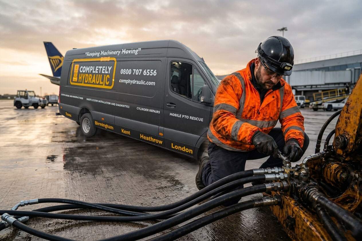 Hydraulic hose repair Heathrow mobile engineer
