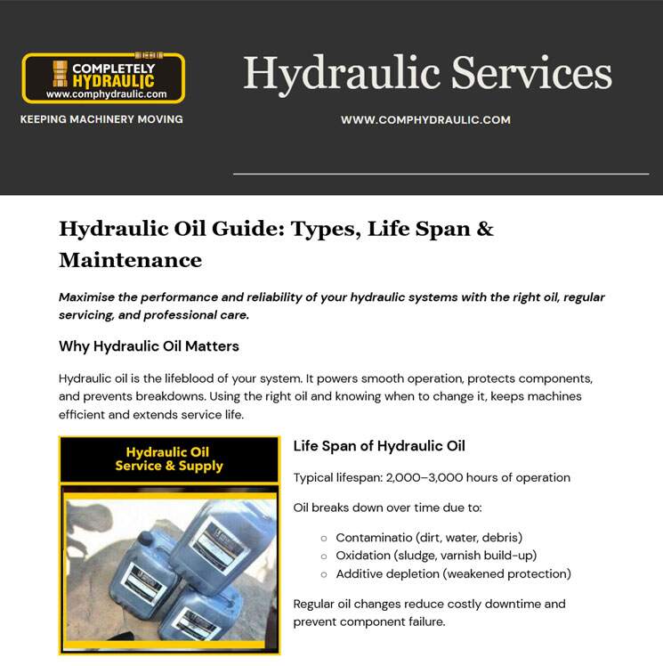 Completely Hydraulic hydraulic oil services PDF guide