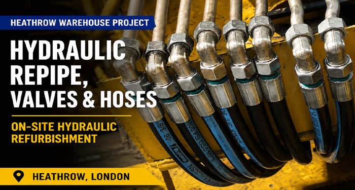 Hydraulic repipe, valve and hose replacement on industrial machinery at Heathrow